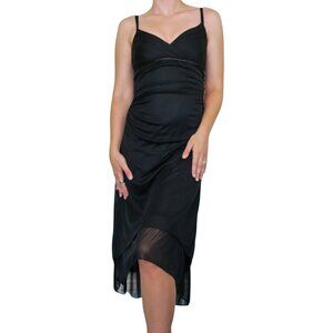 Vintage Y2K Ruby Rox Black Ruched Asymmetrical Dress